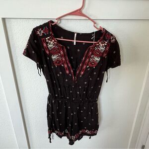 Free People Women's XS Embroidered Romper.